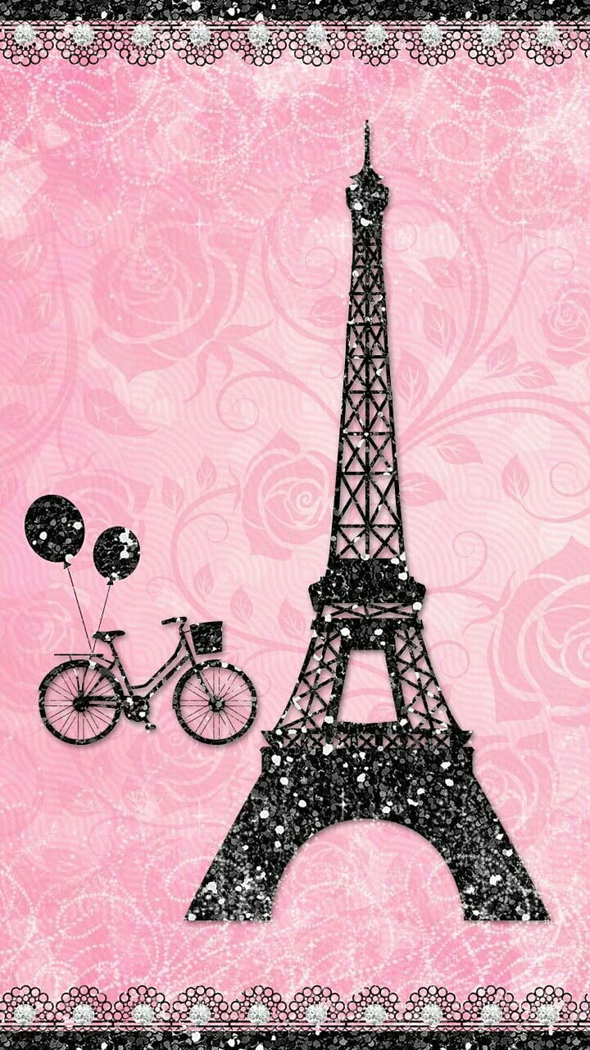 Rosa brillante París Eiffel. París rosa, París, Torre Eiffel, Glitter Paris fondo de pantalla del teléfono