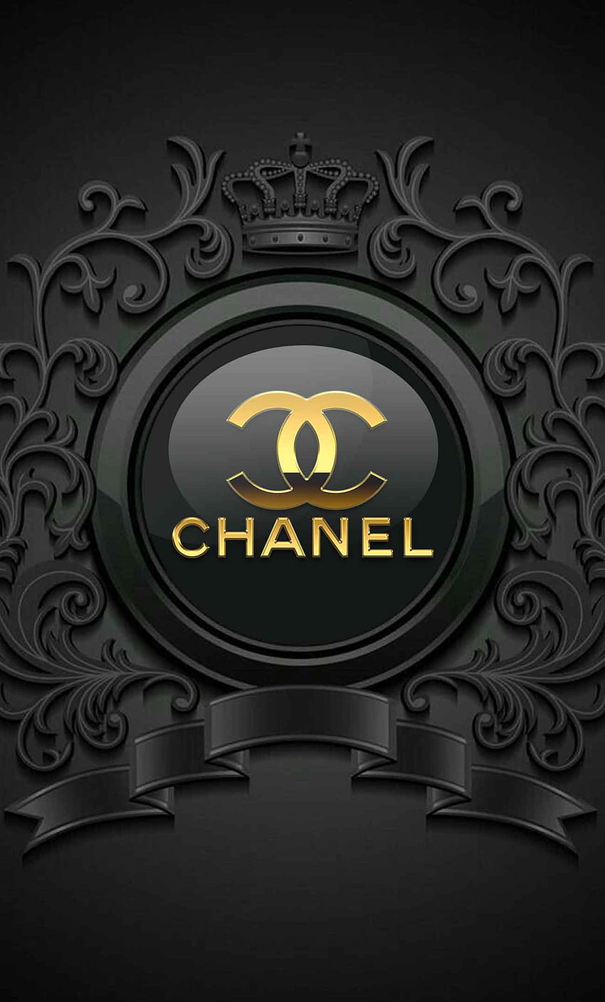 Download Chanel Logo On A Black Background  Wallpaperscom