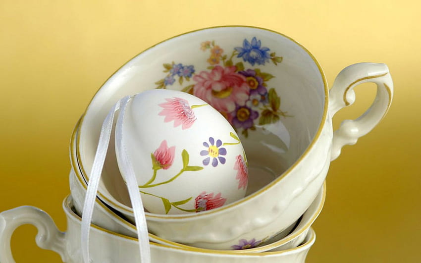 Easter eggs, cups, egg, Easter, painted HD wallpaper