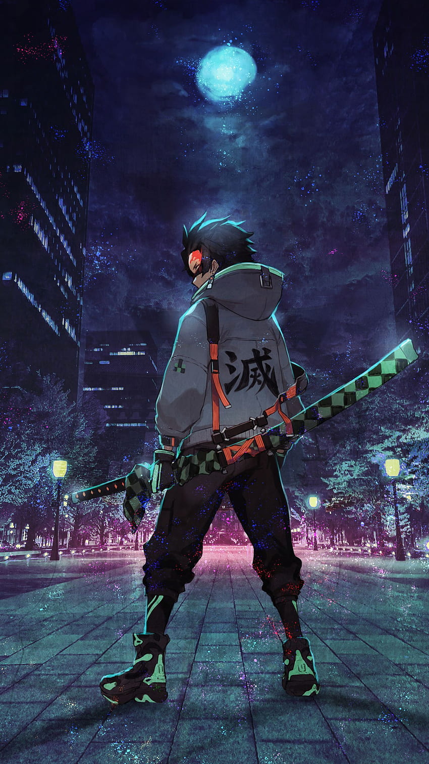 Tanjiro - , Tanjiro Background on Bat, Demon Slayer Tanjiro HD phone wallpaper