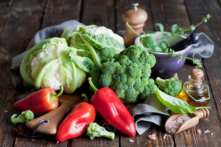 Food, Vegetables, Pepper, Cabbage, Broccoli HD wallpaper