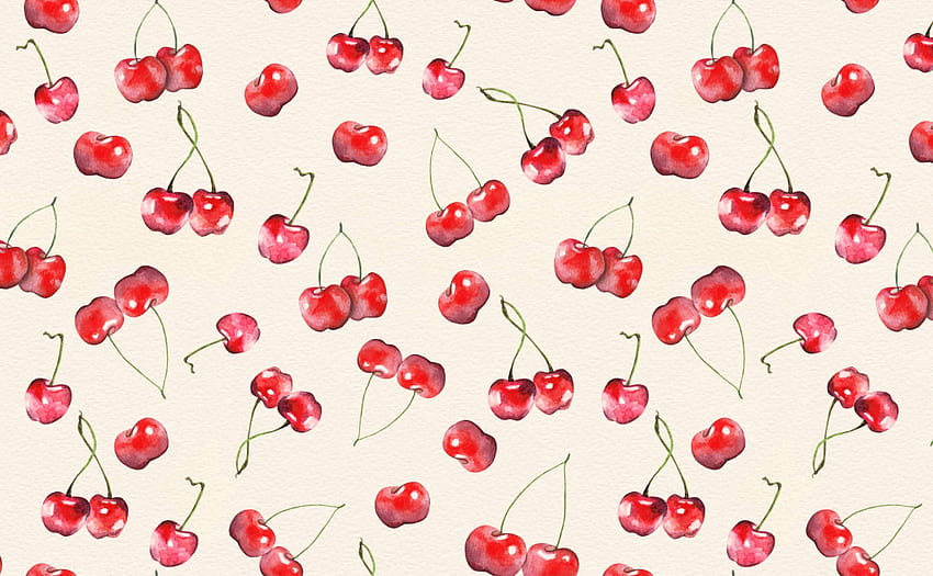 Patrón de cereza para paredes, patrón de frutas fondo de pantalla