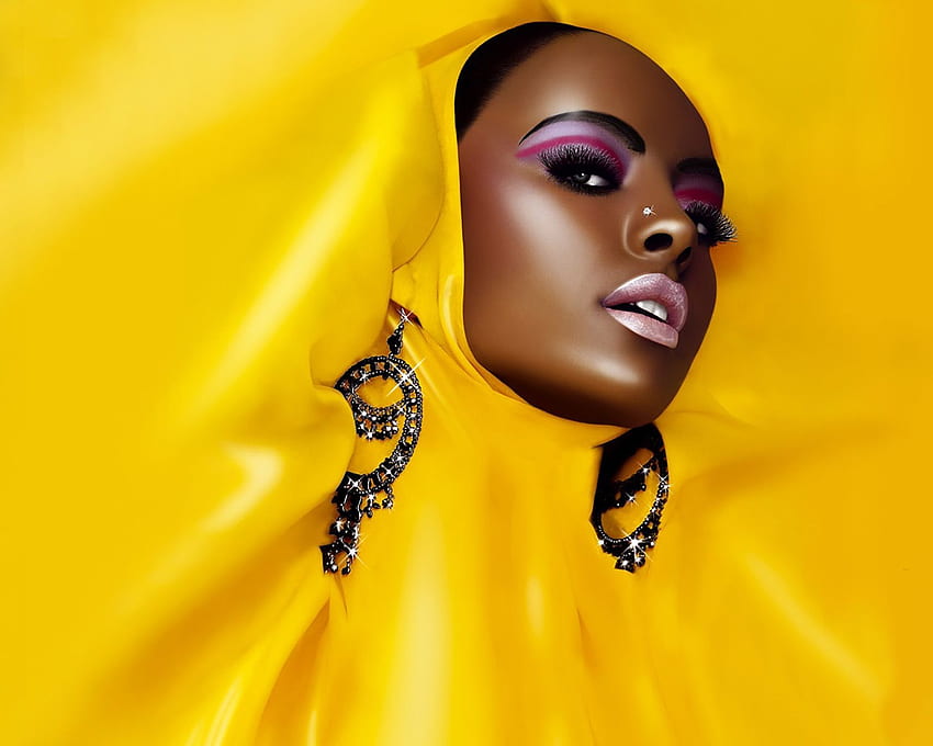 Gesicht der schwarzen Frau 3D. Schwarze Schönheiten, schwarze Frauen, dunkle Haut, afroamerikanische Frau HD-Hintergrundbild