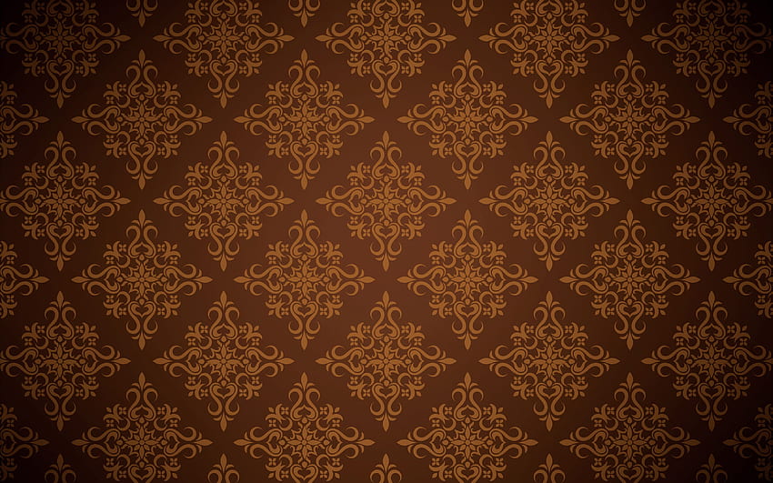 brown floral pattern, , floral vintage pattern, brown vintage background, floral patterns, vintage background, brown retro background for with resolution . High Quality HD wallpaper