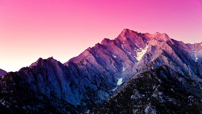 เทือกเขาสีชมพู - พื้นหลังภูเขาสีชมพูบนค้างคาว ภูเขาสีม่วงนีออน วอลล์เปเปอร์ HD