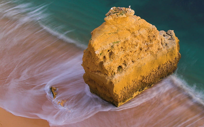 自然, 砂, 岩, 海岸, 銀行, 海 高画質の壁紙