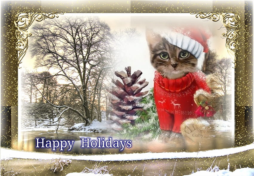 Happy Holidays, New Year, Winter, Holidays, Snow HD wallpaper