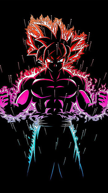 Neon Gogeta, anime, black, dragon ball, HD phone wallpaper