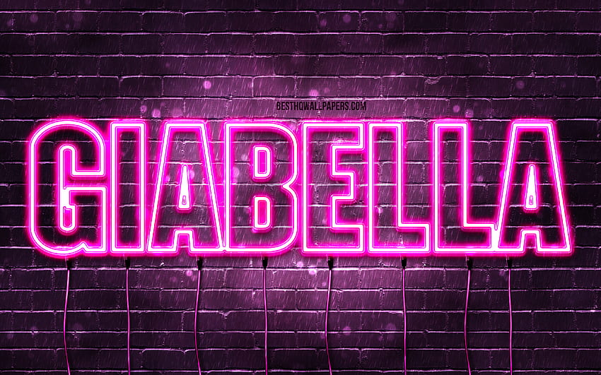 Giabella, , with names, female names, Giabella name, purple neon lights ...