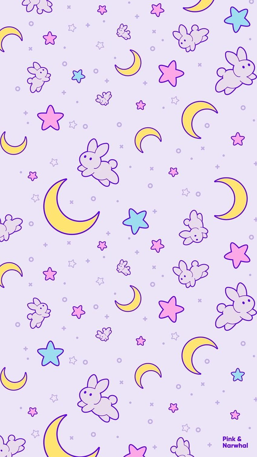 Pink & Narwhal, Sailor Moon Pattern HD phone wallpaper