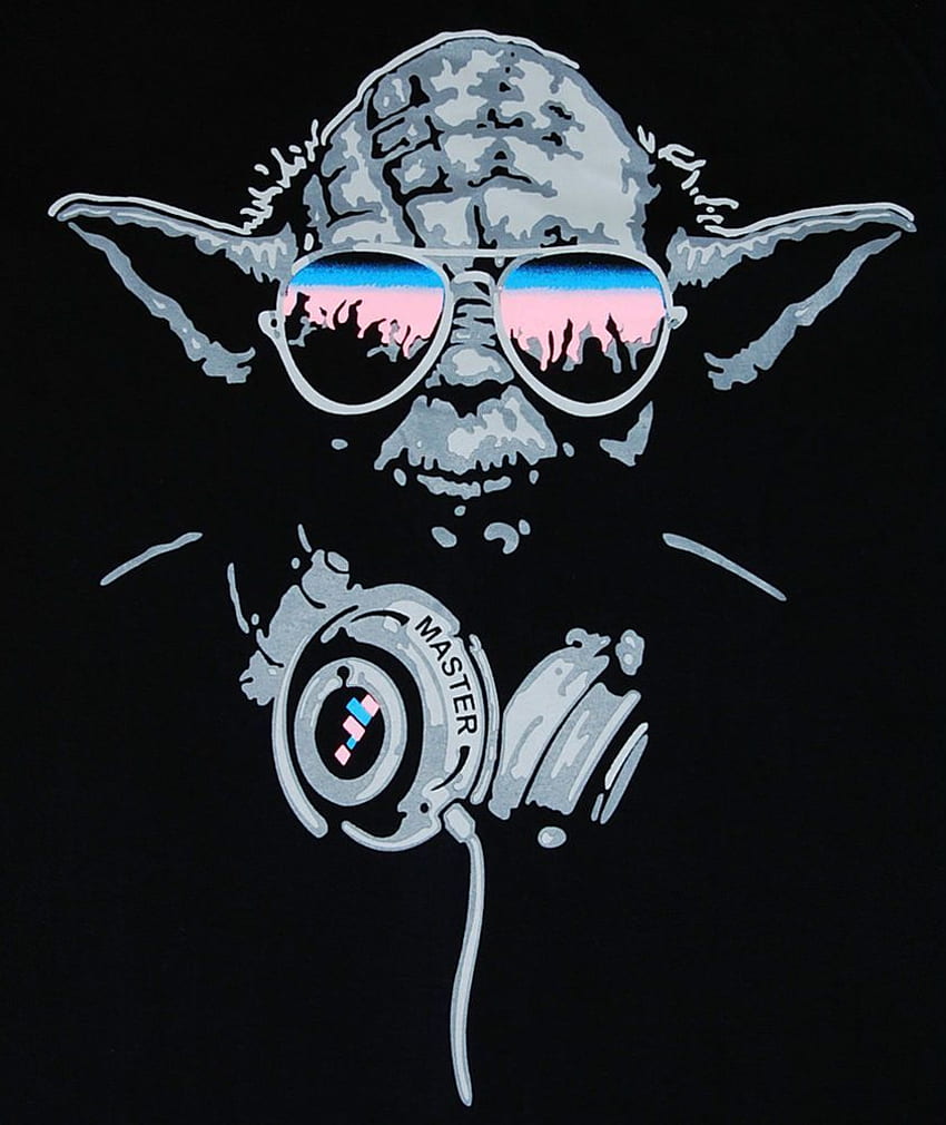 Yoda DJ Trance Rock Star Wars Party Hip Hop Jedi Sword Master Man T Shirt M HD тапет за телефон