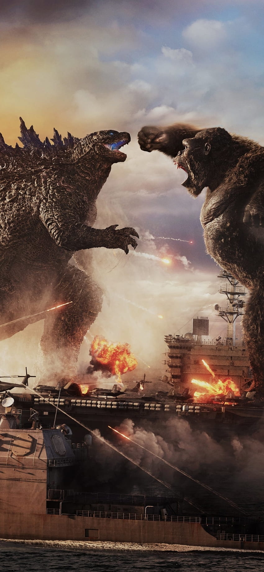 Godzilla vs King Kong Fight iPhone XS, iPhone 10, iPhone X, Películas, y - Den fondo de pantalla del teléfono