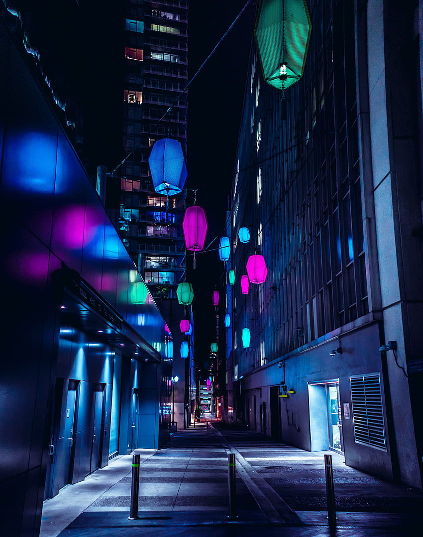 Ciudades, arquitectura, ciudad de noche, luces de la ciudad, calle fondo de pantalla del teléfono