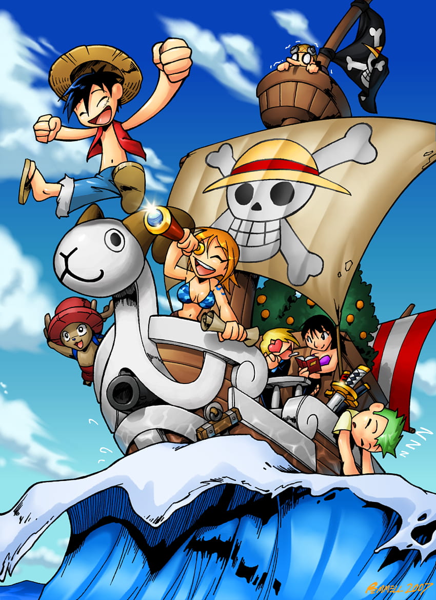 Chibi Piece One, One Piece Going Merry HD phone wallpaper