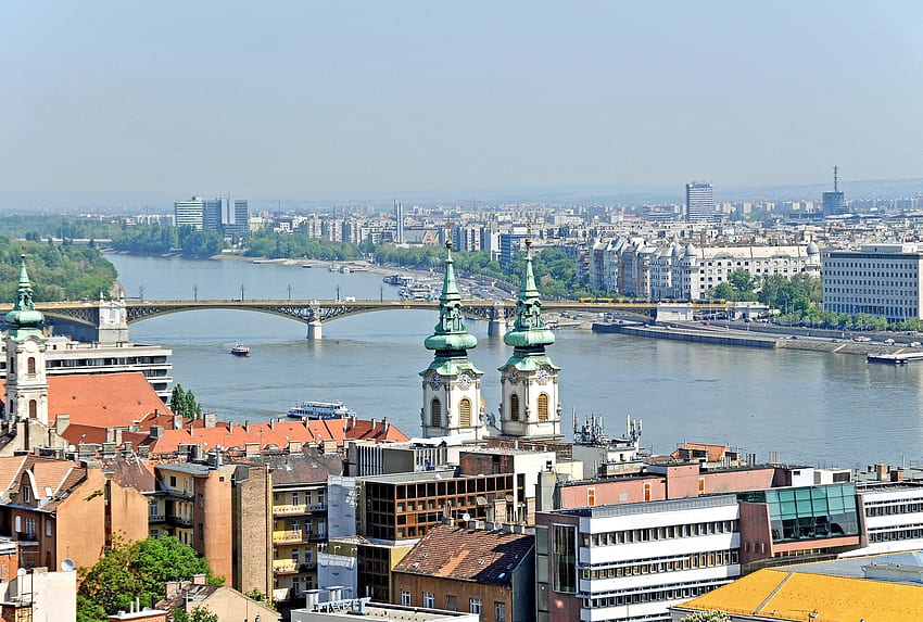Villes, Maisons, Ciel, Ville, Pont, Hongrie Fond d'écran HD