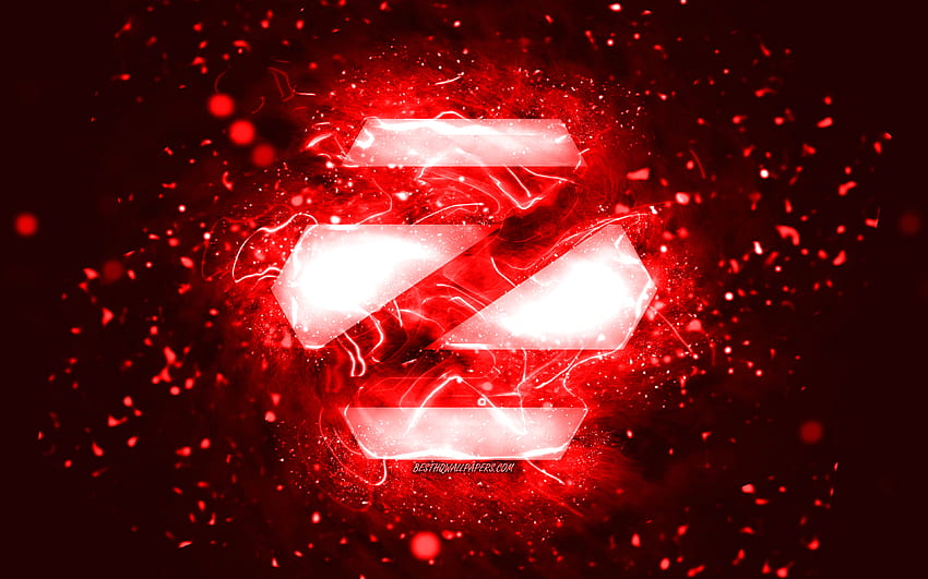 Logotipo rojo de Zorin OS, luces de neón rojas, Linux, creativo, abstracto rojo, logotipo de Zorin OS, OS, Zorin OS fondo de pantalla