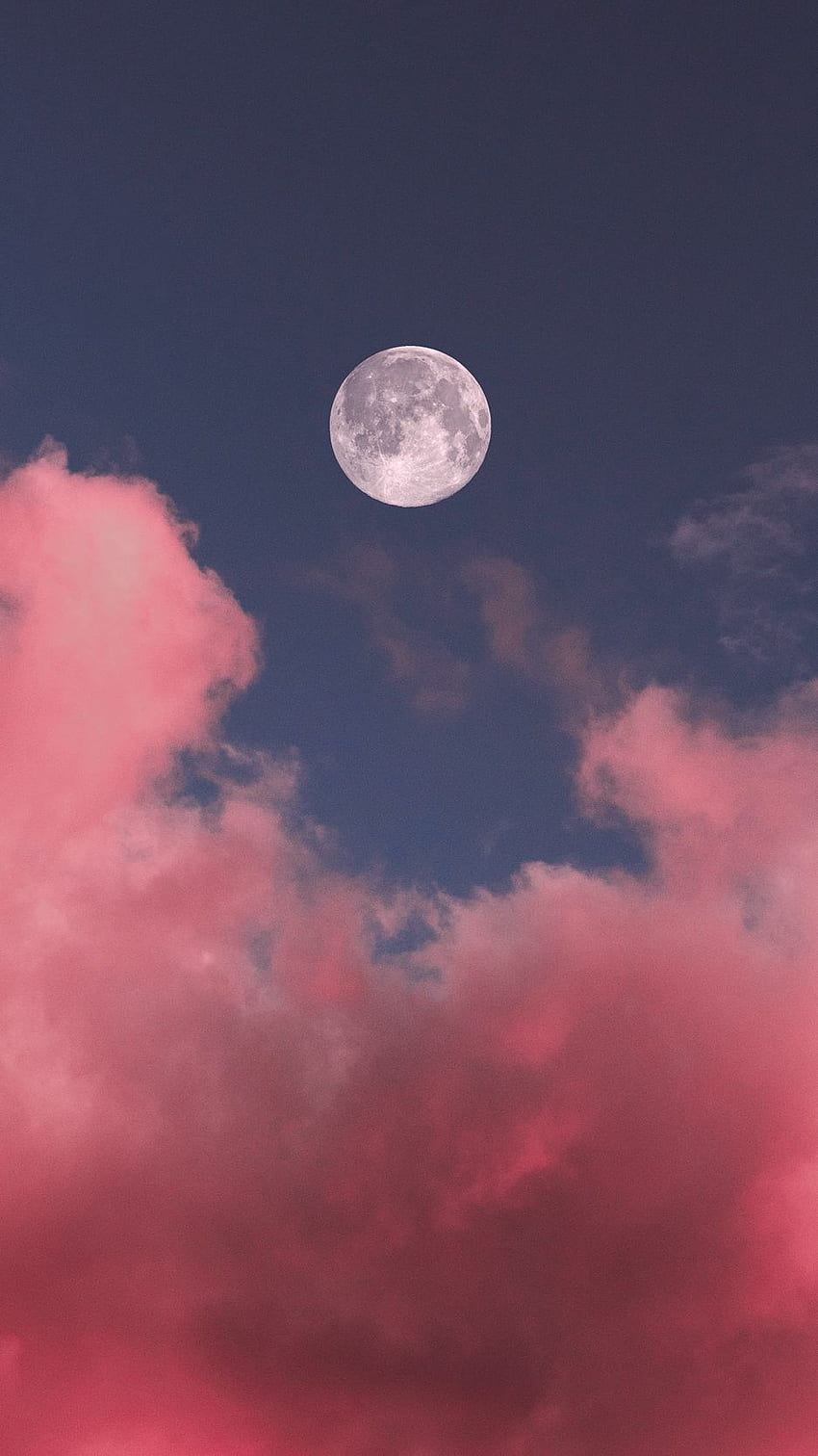 Moon, Clouds, Pink, Sky, Full Moon Iphone 8 7 6s 6 For Parallax Background, Purple Moon HD phone wallpaper