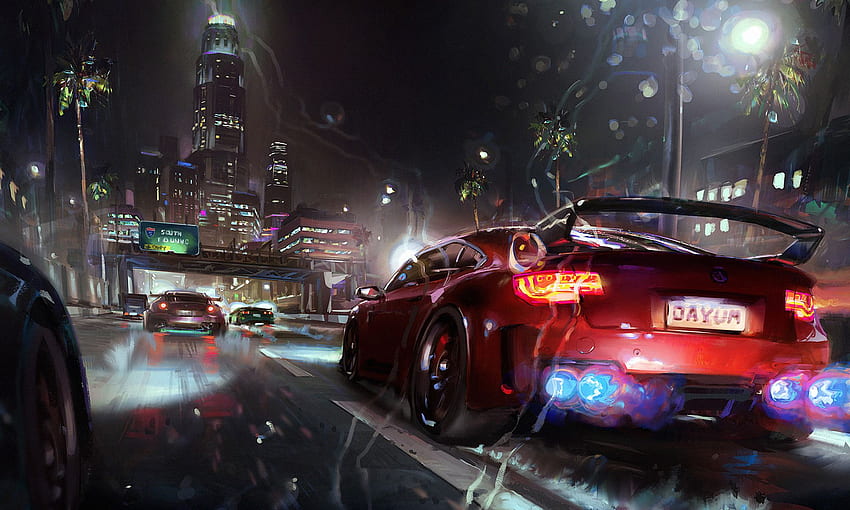 Construire une course de nuit de voitures - Résolution :, Night Street Racing Fond d'écran HD