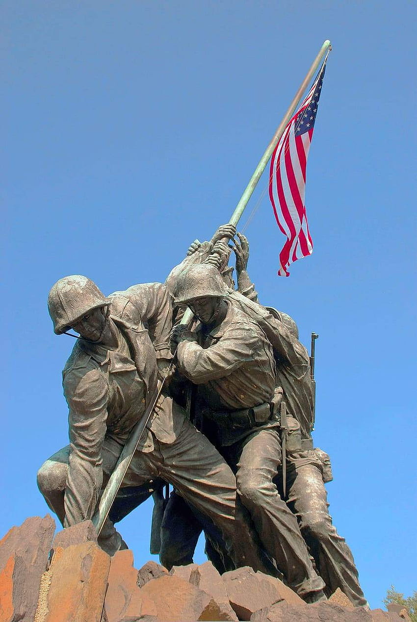iPhone Iwo Jima Podniesienie flagi, bitwa o Iwo Jimę Tapeta na telefon HD