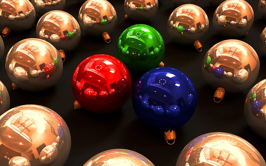 크리스마스 반짝이와 유리, 장식, 색상, 추상, 크리스마스 HD 월페이퍼