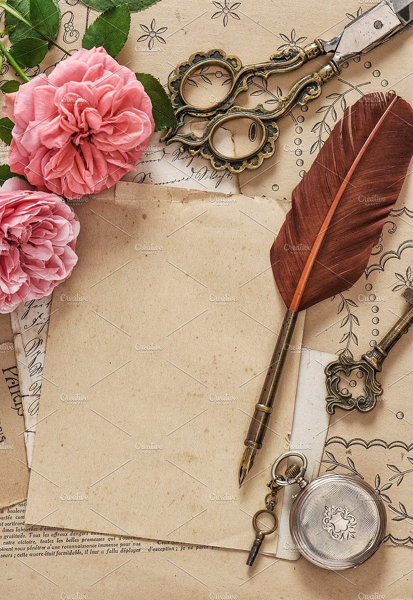 Old letters rose flowers antique pen. Old paper background, Old letters, Letter graphy HD phone wallpaper