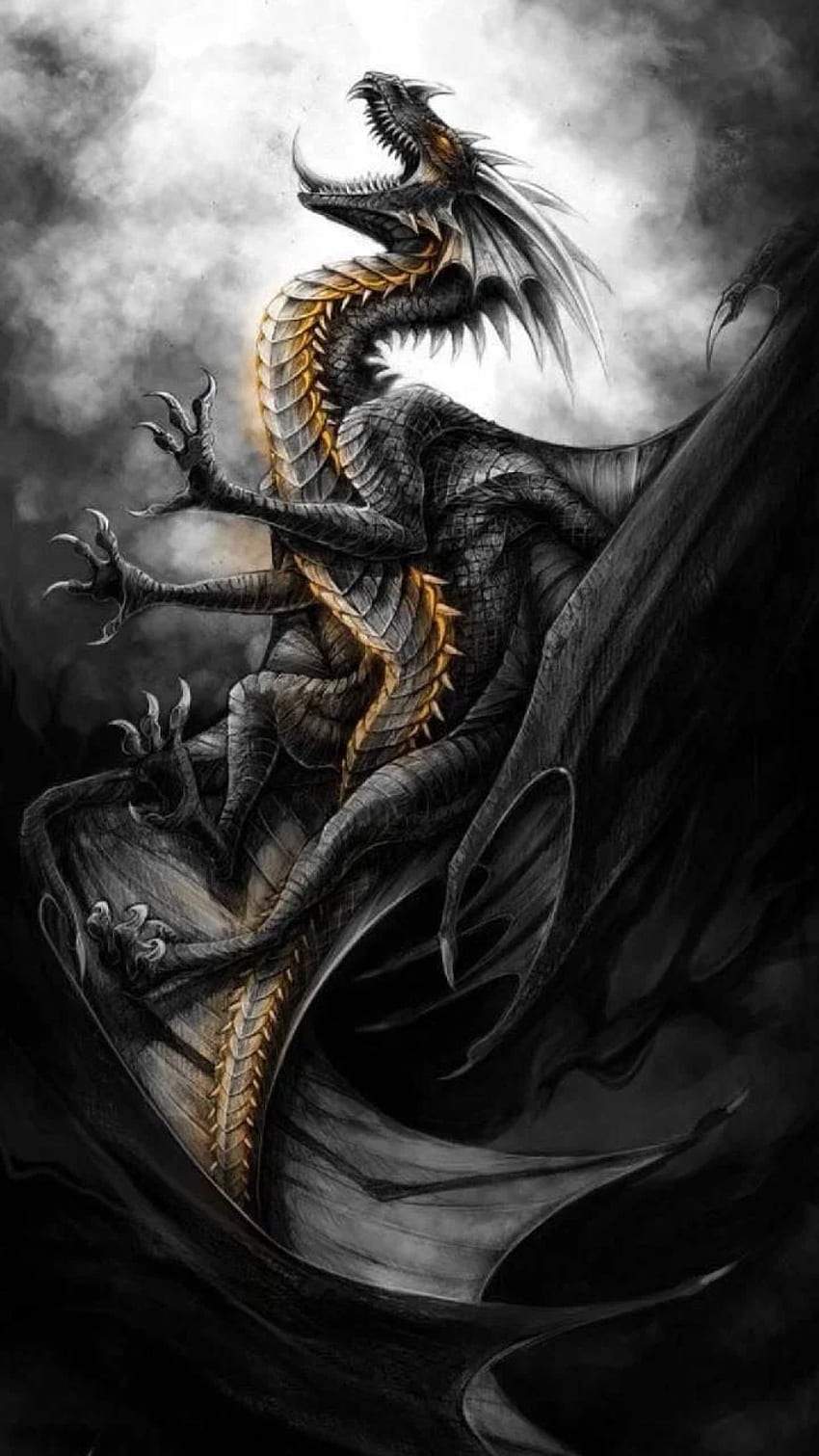 Black dragon by georgekev - c4 now. Browse millions of popular black Wallpape. Fantasy dragon, Dragon , Dragon artwork, Black Myth: Wukong HD phone wallpaper