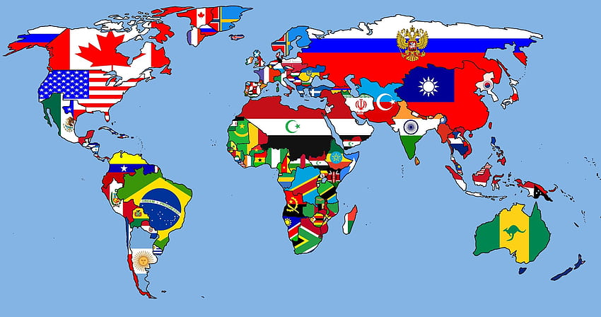 Weltkarte Flaggen Archiv Best Of World Map HD-Hintergrundbild