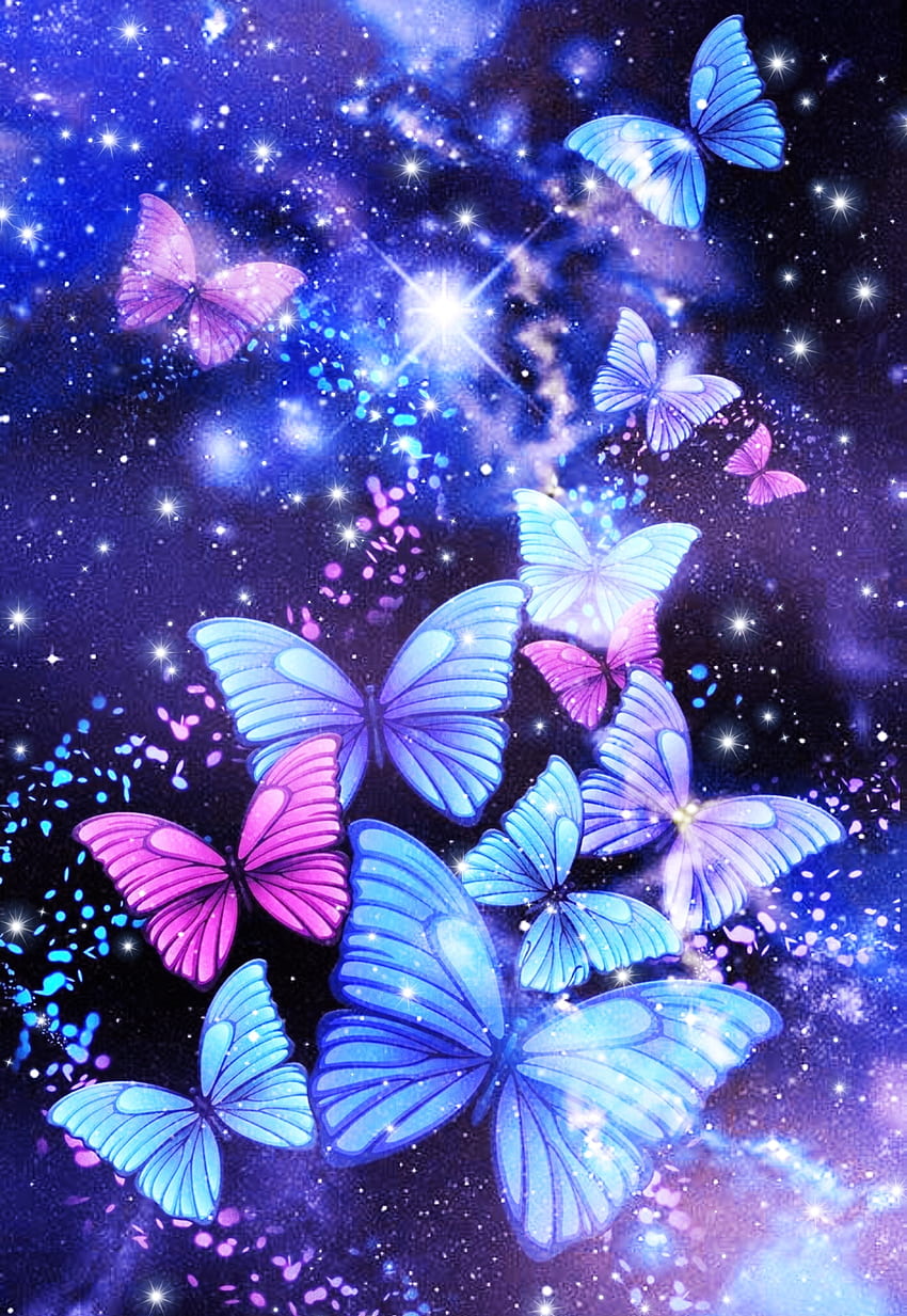 Blue butterflies bg, background, butterfly HD phone wallpaper | Pxfuel