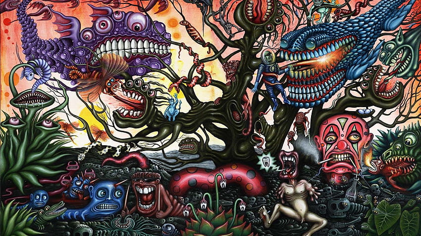 Psychedelic Dark Monster Trippy, Psychedelic Black HD wallpaper