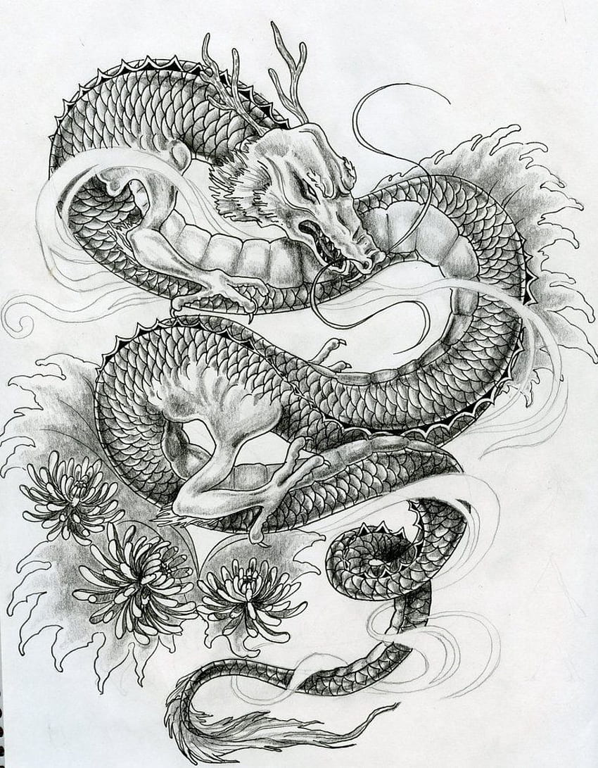 Chinese dragon tattoo design