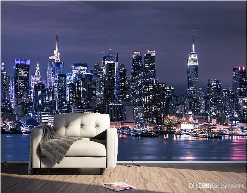 ขายส่งและขายปลีก 3D Custom Modern New York City At Night Background Wall Living Room Office Home Decor 3D Wall Murals For Walls 3 D From Wdbh, $26.14, New York office วอลล์เปเปอร์ HD