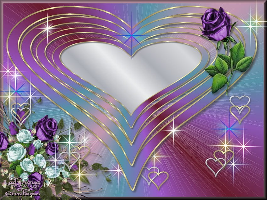 Hearts of Love, rosa, coração, amor, flor papel de parede HD