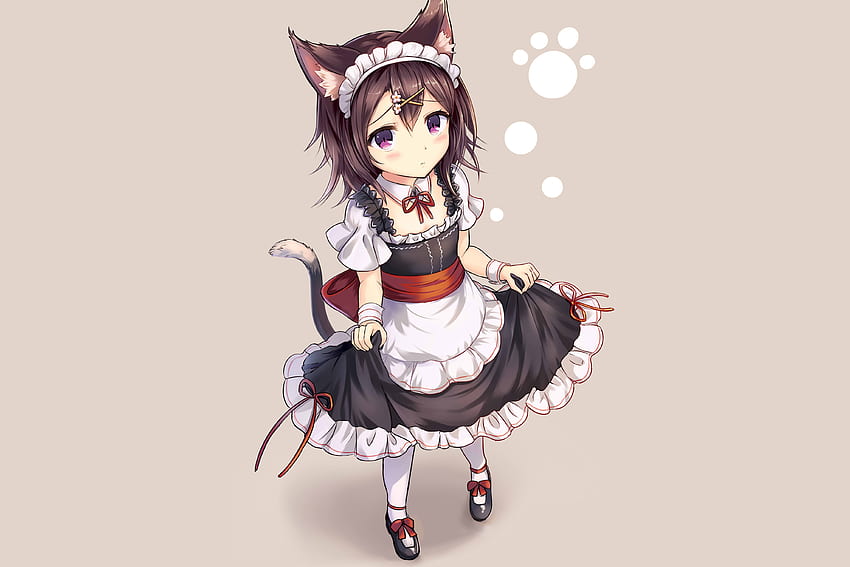 Cute, anime girl, maid, elf HD wallpaper
