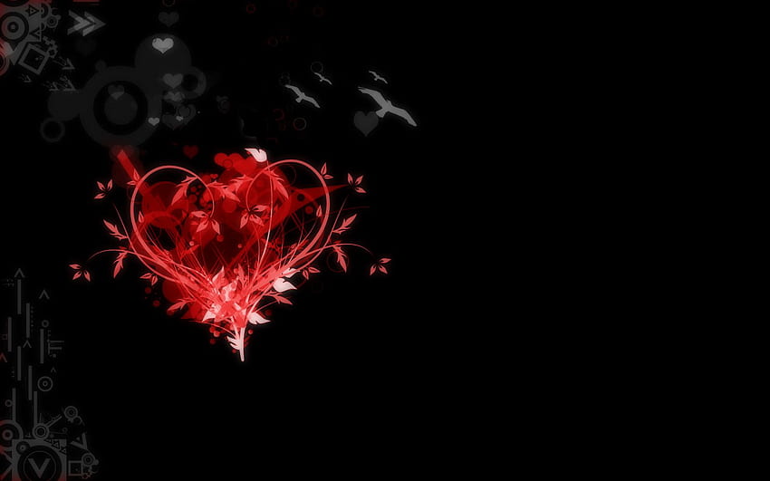 Czerwone i czarne serce, abstrakcyjne ciemne serce Tapeta HD