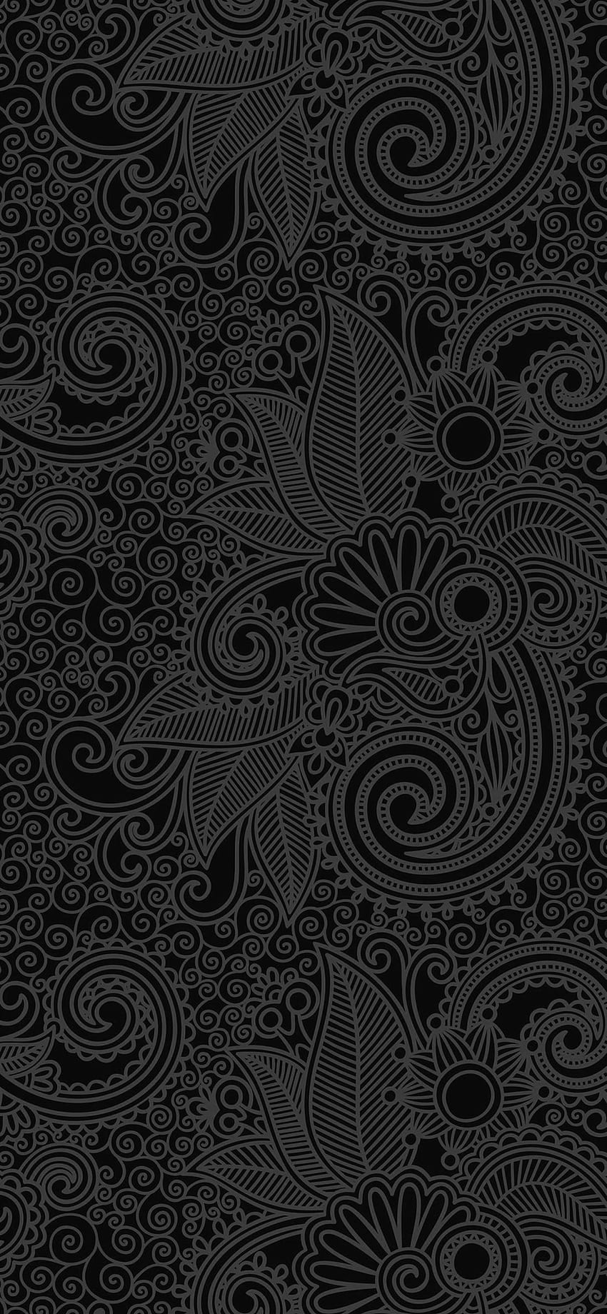 Diseño línea flor patrón oscuro iPhone X, Patrón negro iPhone fondo de pantalla del teléfono
