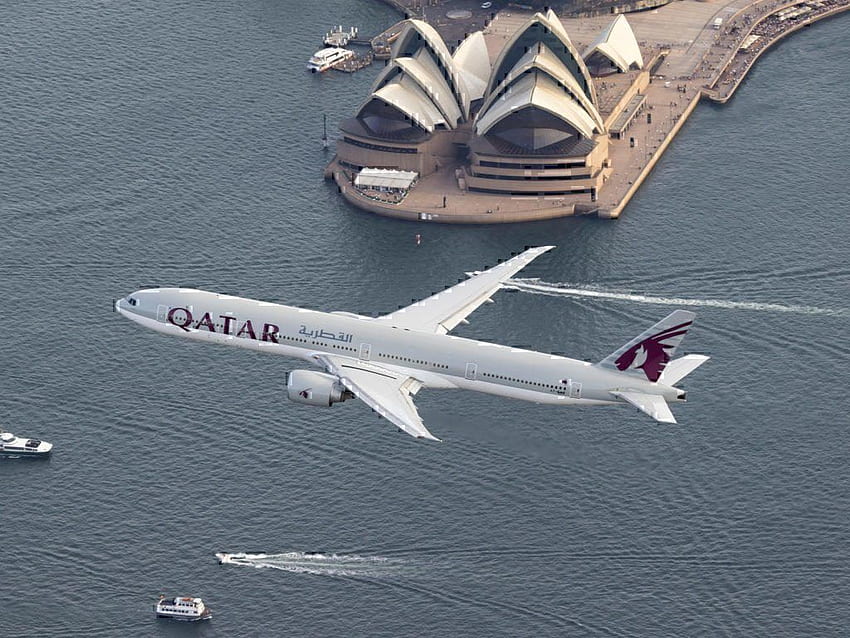Qatar Airways presenta un nuevo asiento económico con entretenimiento, logotipo de Qatar Airways fondo de pantalla