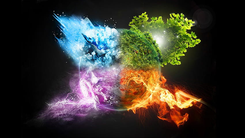 Illustration mit vier Elementen, Wasserelement HD-Hintergrundbild
