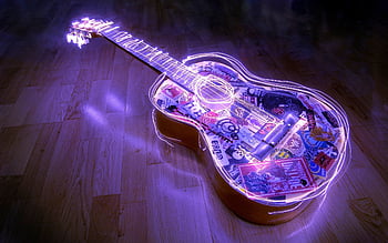 purple guitar wallpaper for desktop