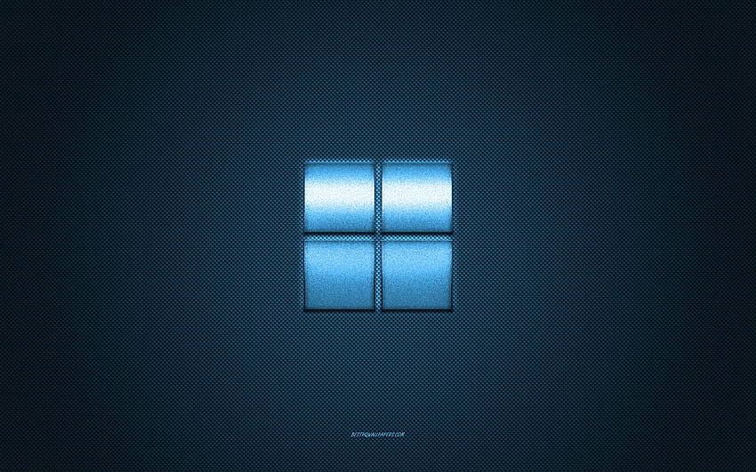 Microsoft logo, blue shiny logo, Microsoft metal emblem, blue carbon fiber texture, Microsoft, brands, creative art, Microsoft emblem HD wallpaper