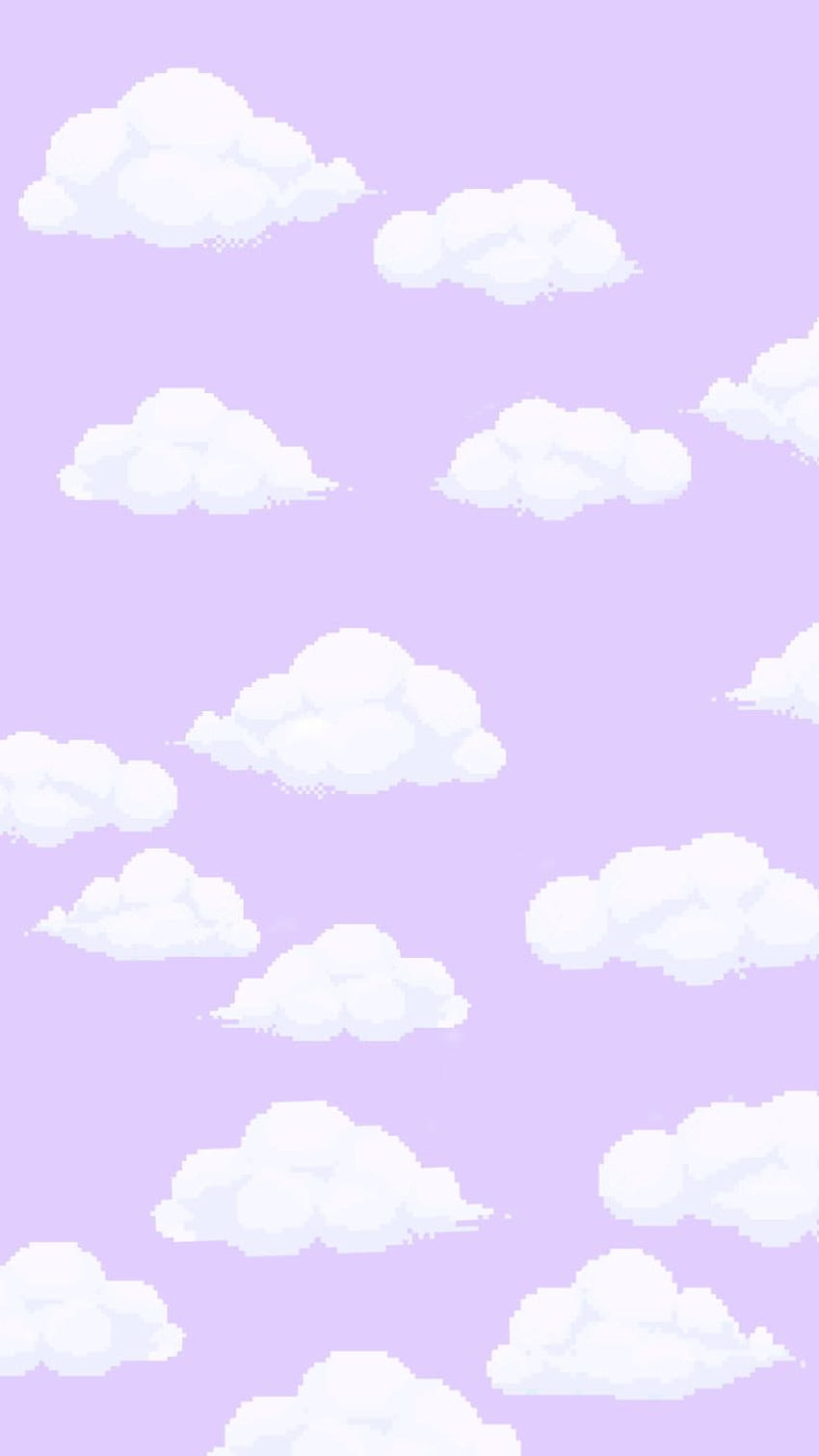 Lilla e Nuvola. Ungu pastel, Gambar awan, abstrak, Purple Pastel Kawaii Sfondo del telefono HD