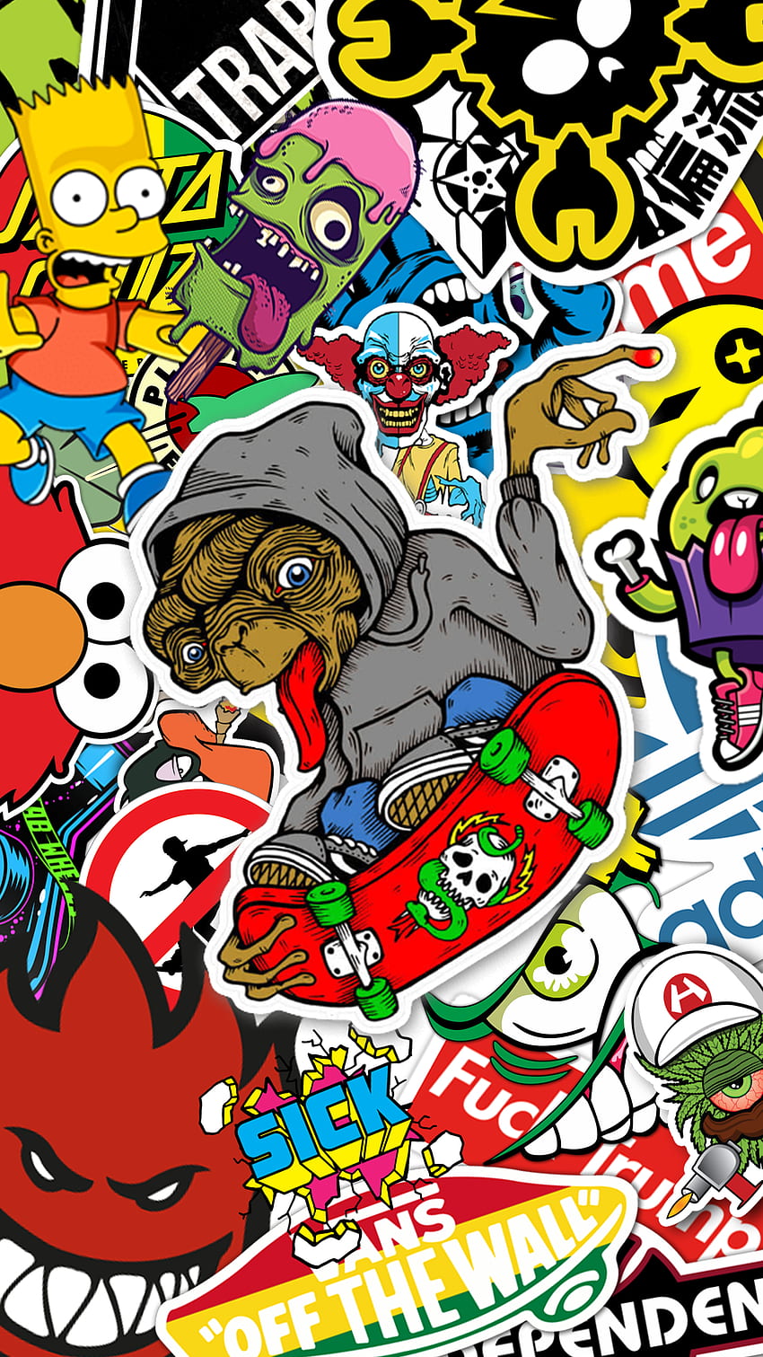 Skate Sticker. Skate stickers, cute , stickers, Skateboarding iPhone HD phone wallpaper