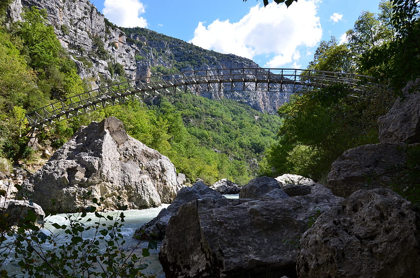 Natura, Francja, Prowansja, Most, Kanion Verdon Tapeta HD