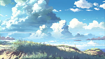 anime scenery clouds gif  WiffleGif