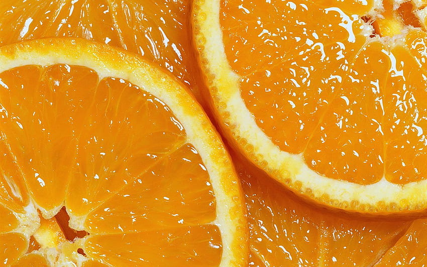 Deliciosa y atractiva rodaja de naranja de cerca, fruta de naranja fondo de pantalla