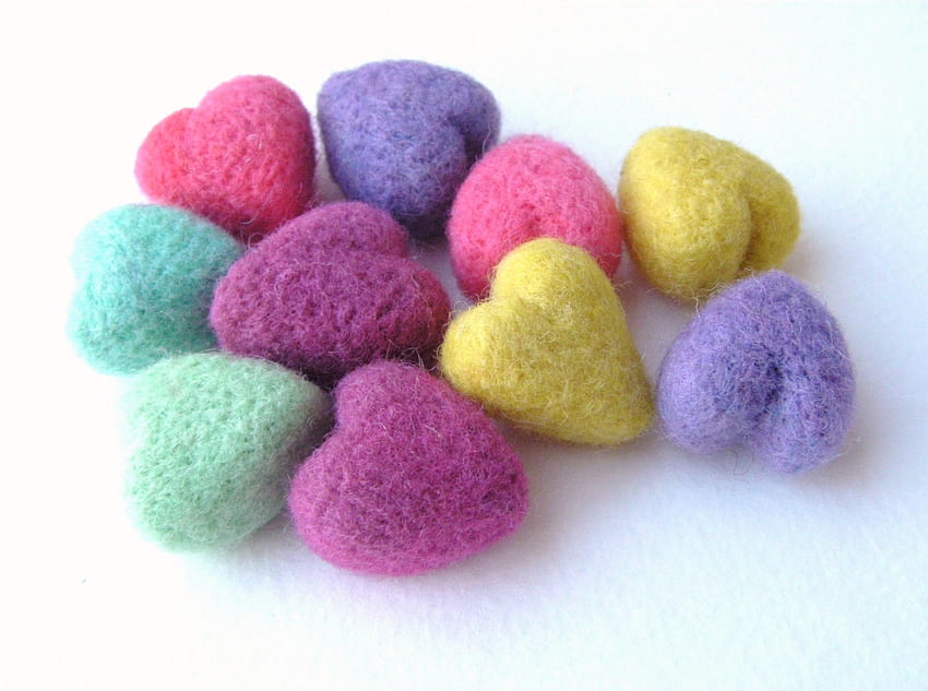Holidays, Hearts, Multicolored, Wool, Attributes HD wallpaper