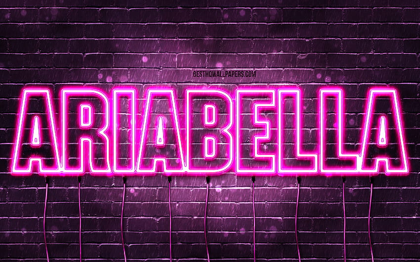 Ariabella, , with names, female names, Ariabella name, purple neon ...