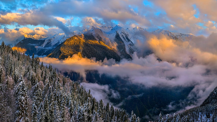 Morgennebel, Natur, Nebel, Berge, Morgen HD-Hintergrundbild