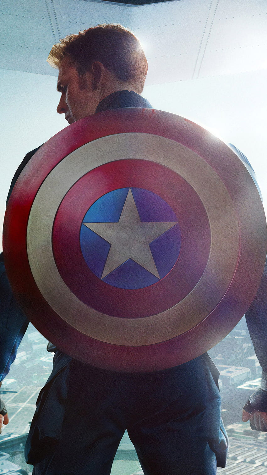 Chris Evans Captain America Shield Ultramobil HD-Handy-Hintergrundbild