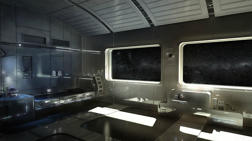 Стая на космически кораб () през 2020 г. Интериор на космически кораб, космос, научна фантастика HD тапет