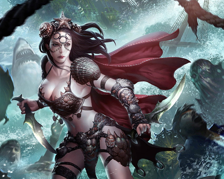 Fantasy Girl, fantasy, art, woman, warrior HD wallpaper